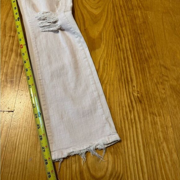 MOTHER SUPERIOR High Waisted Rascal Ankle Slim Straight Jeans Soft Pink Sz 25 - Picture 10 of 15